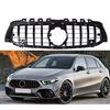 LSYBB ABS Grille Paraurti Anteriore Griglia Racing Adatto per Mercedes Classe A W177 A35 A45 A180 A200 A250 2018-2020 Amg GT Grill con Foro per Fotocamera,Black