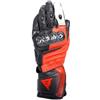Dainese - Carbon 4 Long Gloves, Guanto Moto Lungo in Pelle, con Protezioni delle Nocche in Carbonio, Uomo, Nero/Rosso-Fluo/Bianco, XXL