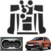 GAFAT Compatibile con VW 2016-2022/Seat Tarraco 2019-2022 Tappetini antiscivolo in gomma, tappetini per console centrale, bracciolo, portabicchieri, cuciture porte (bianco)