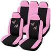 YGLONG Coprisedili Auto 4 / 9pcs / set Rosa Car Seat Covers farfalla ricamo Car-Styling donna coprisedili Vetture automobile Accessori interni Coprisedili Auto Universale (Color Name : 9pcs)