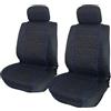 Rebeca Shop Coprisedili per Auto Universali, Coppia Anteriore, tessuto Deluxe Gabardine, universali, adatti a tutte le tipologie di sedili auto (Nero con rigo Blu, Poggiatesta Fisso o Removibile)