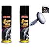 HITOPSELLER MAFRA Extreme Black Nero Gomme Spray Ultra Brillante, con Effetto Bagnato, Resistente a Pioggia e Lavaggi Frequenti 500ml con Spazzola pulisci Cerchi(2)