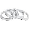 INFINAUTO Anelli Centrici Per Mozzo 57.1mm ID A 70.1mm OD 4 Pezzi | Materiale: Lega Alluminio. Colore: Argento. Funzione: Elimina Vibrazioni, Centratura Ruota. Facile Installazione.