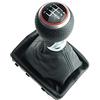 Generisch Do!LED pomello del cambio perforato + cuffia del cambio + telaio - pelle - cuciture nere - 6 marce compatibile con Audi A6 C6 4F Avant e Limo