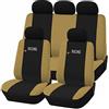 Rebeca Shop Coprisedili auto universali Made in Italy - Racing - schienali posteriori con 2 zip - airbag compatibili in vari colori made in Italy (Nero/Beige AP)