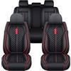 Generic Copri Sedile Auto Universale Per VW Volkswagen Golf 6 GTI Golf 7 Golf 7 GTI Golf Tdi Golf, PU Pelle， Impermeabile Traspirante，Airbag Amichevole，Imbottitura Spessa(Black red)