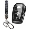 MEDZUK Custodia per Chiave Compatibile con Toyota Aygo X 2022-2024 2025 Cover Chiave Auto, Guscio Chiave TPU con Portachiavi Accessori Protezione (Nero)