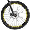 Decalart Kit adesivi per Cerchi Ruote Bici Mtb mountain bike scritta RACING completo per 2 ruote decalcomanie sticker filetto strisce L005 (025 Giallo, 26 Pollici)
