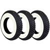 ECOVELO 3 GOMME COPERTONI 3.50-10 COMPATIBILI CON VESPA PX 125 150 200 VINTAGE FASCIA BIANCA X RUOTA SET PNEUMATICI UNILLI