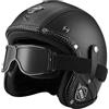 EBAYIN Casco vintage retrò Scooter Casco jet ciclomotore Casco mezzo casco in pelle 3/4 con visiera Casco aperto per uomo e donna Certificazione DOT ECE