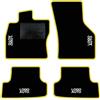 QUEMAR Tappetini Auto per Golf VII 2012-2019, Bordo Giallo, 4 Ricami | Kit Tappeti Moquette e Gomma su Misura / Set 2 Anteriori + 2 Posteriori / Ricami e Colori Personalizzati / Antiscivolo