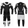 BI ESSE Tuta da MOTO per adulto in pelle e tessuto, divisibile in 2 pezzi giacca e pantalone, regolabile, completa di protezioni CE (Nero/Bianco, S)