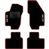 QUEMAR Tappetini Auto per Alfa Romeo 156, Bordo Rosso, 2 Ricami | 1997-2007 / Kit Tappeti Moquette e Gomma su Misura / Set 2 Anteriori + 2 Posteriori / Ricami e Colori Personalizzati