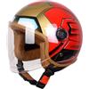 QKDWQZ Casco Da Moto Demi Jet Per Bambini, Casco Da Moto Per Bambini, Casco Da Scooter Omologato ECE Con Visiera Parasole, Alla Moda Per Ragazzi E Ragazze Dai 4 Ai 14 Anni E,47-55CM