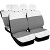 Susy Shop Coprisedili Auto Compatibili Per 500 Made In Italy Set copri sedili Colorati (Bianco/Grigio Chiaro)