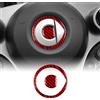 KUNGKIC Copertura per Volante in Fibra di Carbonio Adesivo per Marcatura Centrale del Volante Decorativa per Interni Compatibile con Mercedes Benz Smart 453 Fortwo Forfour 2016-2024 Accessori, Rosso