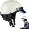 Shenrongtong Casco per moto aperti a faccia, mezza shell dei caschi motociclistici - Casco motociclistico leggero - Comodo elegante mezzo cappuccio protettivo per l'avventura da gare di neve scooter