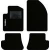 QUEMAR Tappetini Auto compatibili con Ford Fiesta MkV 5 serie 2002-2008/ Kit Tappeti Moquette e Gomma su Misura (Set 2 Anteriori + 2 Poster.)/Ricami e Colori Personalizzati (1 Ricamo, Bordo Nero)