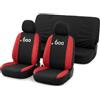 Auto Accessori Lupex | Coprisedili Auto Compatibili con 600 Seicento, Colore Nero Rosso, Made In Italy, Tessuto Policotone, Nome Auto Ricamato, Fodere Sedili Anteriori e Posteriori