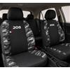 Auto Accessori Lupex | Coprisedili Auto Compatibili con 208 I (2012-2019) II (2019 solo Pure), Nero Mimetico Grigio, Made In Italy, Policotone, Fodere Protezione Sedili Anteriori e Posteriori