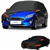 generico Telo copriauto esterni Compatibile con Ford Fiesta 1989-2025,antivento,antipioggia,antineve,antisole impermeabile,protezione per tutte le stagioni (black orange)