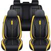 Generic Copri Sedile Auto Universale Per VW Volkswagen Golf 6 GTI Golf 7 Golf 7 GTI Golf Tdi Golf, PU Pelle， Impermeabile Traspirante，Airbag Amichevole，Imbottitura Spessa(Black yellow)