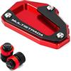 TEAUSA Moto Cavalletto Cavalletto Laterale Estensione Pad Tappi Valvola Fit for DUCATI Multistrada 950 1100 1260 1200 S GT 1200 S V4 Accessori (Size : Red Combo)