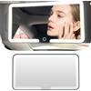 Generic Specchio parasole a LED per auto, con controllo touch ricaricabile, 3 modalità di illuminazione, lunga durata 180 giorni, universale, per auto/camion/SUV, specchio cosmetico HD (nero)