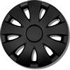 Kuglo Copricerchi nero da 15 pollici, set da 4 copricerchi Aura, per la maggior parte delle marche di auto e cerchioni in acciaio, tappi decorativi in nero o argento