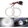 Qasim 1 paio di LED COB Angel Eyes Halo Rings 80MM Bianco con Guscio in Plastica di Cotone per Auto Moto Faro DRL Fendinebbia 51SMD DC9-30V