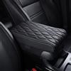 HIDRUO Leather Car Armrest Box Pad, Waterproof Car Armrest Center Console Cover Protector, Universal Arm Rest Cushion Pads for SUV/Truck/Vehicle (Black, Ripple Pattern)