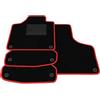 Generico Tappetini compatibili con Audi A3 8P7 Cabrio 2008-2013, bordo rosso, kit tappetini auto personalizzati, set tappeti in velluto, tappeto auto