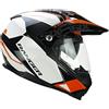 CGM Casco integrale, 666G TWIN RANGER, Bianco Arancione, XXL(63-64cm)