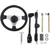 XGOUGUAAU Set di assemblaggio del volante per go kart, kit di volante regolabile da 300 mm di diametro con albero del cremagliera del tirante per motori da 150 ‑250 ATV UTV Quad