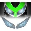 NKLDDE Per Per Ninja 650 Per Versys 2017 2018 2019 Faro Decal Sticker Trasmissione Della Luce Testa Lampada Scudo Di Protezione