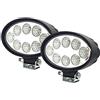 WELLIT - 2 fanali da lavoro a LED, ovale, 24 W, per fuoristrada, SUV, UTV, 12 V, 24 V, IP68