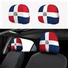 YYHHAOFA Repubblica Dominicana Stampato Poggiatesta Auto Copertura 2 pezzi Accessori Interni Decorazione Fit Auto Furgoni Camion Universale Sedile Accessori