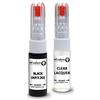 SD COLORS Onice nero 202 compatibile con Toyota New Touch Up Paint Pen Kit di riparazione 20 ML GRAFFIO SPAZZOLA COLORE CODE 202 ONICE NERO (VERNICI+LACQUER)