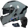 ACLFFSHOP Caschi da Moto Modulari Bluetooth, Casco da Moto a Doppia Visiera Integrale Omologato DOT/ECE, con Doppio Altoparlante e Microfono, per Adulti Uomini e Donne M~XXL