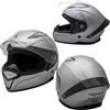 A-Pro Casco Integrale Moto Scooter Visierino Anti Graffio Touring Argento XS