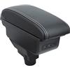 OYHCM Bracciolo Centrale per Opel Corsa D 2006-2014, Doppio Scomparto, Pelle Nera, Facile da Installare, Accessorio Auto Personalizzato