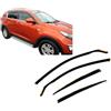 J&J AUTOMOTIVE HEKO Deflettori per Kia Sportage SL 2010-2015, 4 pezzi | 4 deflettori HEKO per Kia Sportage SL, PMMA 3 mm, fumé, canale del finestrino.