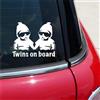 ZCHZCS Gemelli A Bordo A Bordo Adesivo per Auto Divertenti Decal in Vinile per Auto per Adesivo per Paraurti Styling sul Finestrino Posteriore del Paraurti 12x15 Cm (Colore: B, Dimensione: 12x15cm)