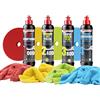 detailmate set per luccidare - Lucidante auto Menzerna 250ml - pasta abrasiva HC1000 + abrasivo medio 2200+ Super Finish Plus SFP3800 + liquida Carnauba + 4 tamponi Menzerna + 4 panni per lucidatura