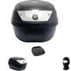 farbrothersonline COMPATIBILE CON PIAGGIO LIBERTY S 125 BAULETTO VALIGIA BAULE 28 LT NERO+PIASTRA+MANIGLIA PER PORTAPACCHI MOTO-SCOOTER PER CASCO INTEGRALE-JET-MODULARE UNIVERSALE SIFAM