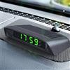 COYOUCO Orologio Digitale Dell'auto, 4 in 1 Termometro per Orologio LCD A Energia Solare Multifunzionale con Display di Tempo, Data E Temperatura da 12-24 V Orologio,Verde
