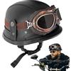 Generico Casco Stile Tedesco - Casco Mezzo Viso Retrò,Di Sicurezza Per Moto, Casco Parziale Con Protezione Per La Testa Adulti
