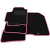 Somer Car Kit Tappetini Auto compatibili con Kia Rio 2017-2025 | Set Tappeti in Moquette, Tappeto auto su misura, bordo fucsia