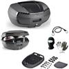 CLICK&GO COMPATIBILE CON KAWASAKI VERSYS 650 BAULETTO GIVI E46NB RIVIERA BLACK EDITION VALIGIA PER MOTO SCOOTER MONOLOCK 46 LT BAULE CON PIASTRA PER AGGANCIO PORTAPACCHI POSTERIORE