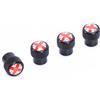 Generic Cappucci delle valvole per pneumatici in alluminio compatibili con Mini Cooper R55 R56 R57 R58 F59 R60 F55 F56 F60 PJ08 (Union Jack rosso, Nero)